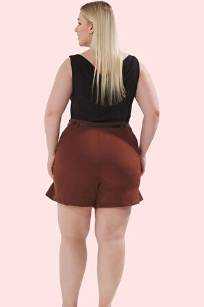 Kadın Büyük Beden Şort Etek Yüksek Bel Kısa Boy Rahat Kesim İş ve Günlük Dayanıklı Malzeme