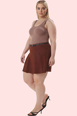 Kadın Büyük Beden Şort Etek Yüksek Bel Kısa Boy Rahat Kesim İş ve Günlük Dayanıklı Malzeme