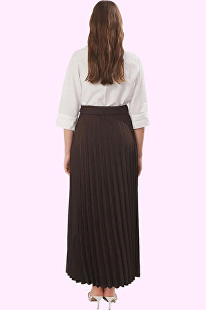 Kadın Kemer Detaylı Maxi Etek Yün Viskon Günlük Kullanım Hafta Sonu Yaz Aylarının Vazgeçilmezi