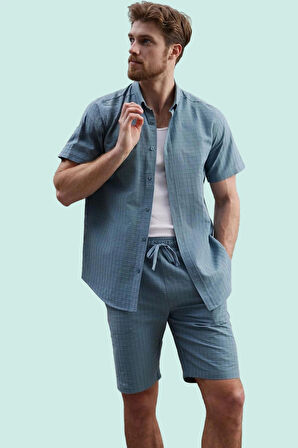 Erkek Yazlık Pamuk Gömlek Kareli Kısa Kollu Regular Fit Günlük Kullanım Yaz Aylarının Vazgeçilmezi