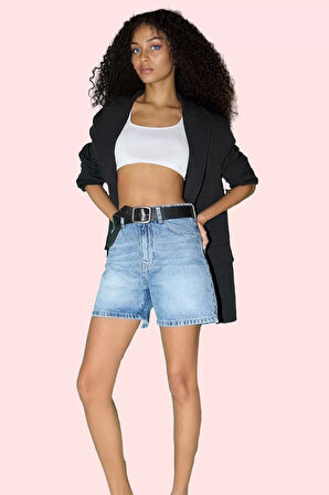 Kadın Kısa Boy Denim Şort Pamuk Geniş Paça Günlük Şıklık Hafta Sonu Yaz Aylarının Vazgeçilmezi