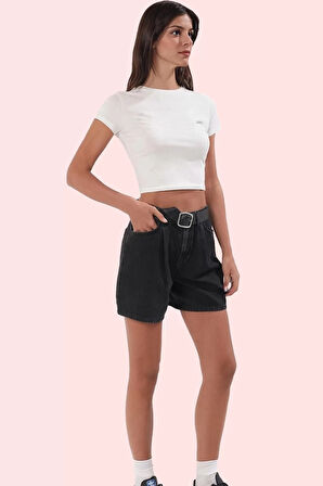 Kadın Pamuk Denim Bermuda Şort Geniş Paça Rahat Kesim Günlük Şıklık Yaz Aylarının Vazgeçilmezi