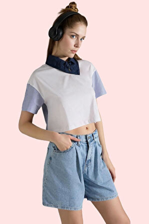 Kadın Pamuk Denim Bermuda Şort Geniş Paça Rahat Kesim Günlük Şıklık Yaz Aylarının Vazgeçilmezi