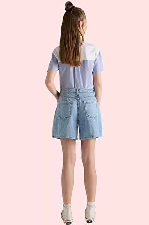 Kadın Pamuk Denim Bermuda Şort Geniş Paça Rahat Kesim Günlük Şıklık Yaz Aylarının Vazgeçilmezi