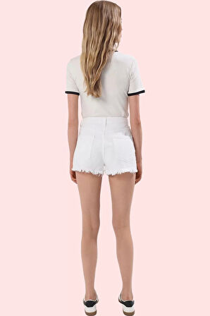 Kadın Denim Şort Yüksek Bel Kısa Boy Geniş Paça Pamuk Yaz Günlük Kullanım Kaliteli Malzeme