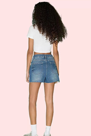 Kadın Kısa Boy Denim Şort Pamuk Normal Bel Fashion Forward Stil Günlük Yaz Aylarının Vazgeçilmezi