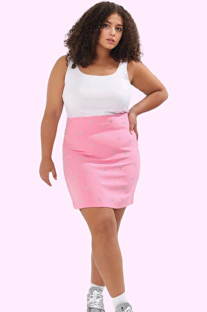 Büyük Beden Kadın Yazlık Mini Etek Polyester Finike Dokuma A line Şık Yaz Aylarının Vazgeçilmezi