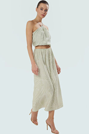 Rahat Kesim Çiçekli Viskoz Bluz Etek Takım Yazın Şıklığı Dayanıklı Malzeme Yüksek Kalite