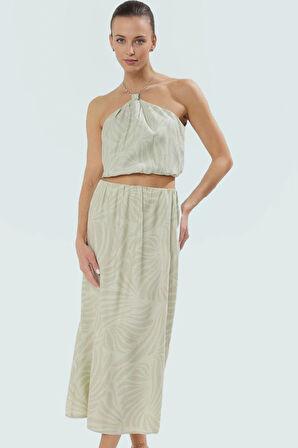 Rahat Kesim Çiçekli Viskoz Bluz Etek Takım Yazın Şıklığı Dayanıklı Malzeme Yüksek Kalite