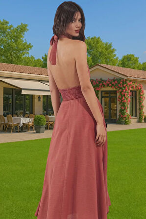 Kadın Tek Kol Flamlı Pamuk Midi Boy Ceket Elbise Yazlık Rahat Kullanım Premium Kalite Yüksek Kalite