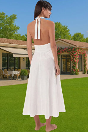 Kadın Tek Kol Flamlı Pamuk Midi Boy Ceket Elbise Yazlık Rahat Kullanım Premium Kalite Yüksek Kalite