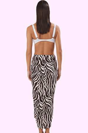 Kadın Yazlık Viskoz Dokuma Etek Zebra Desenli Maxi Boy Plaj Giysisi Yaz Aylarının Vazgeçilmezi