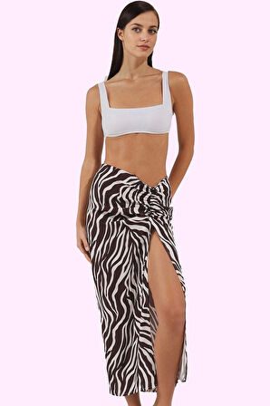 Kadın Yazlık Viskoz Dokuma Etek Zebra Desenli Maxi Boy Plaj Giysisi Yaz Aylarının Vazgeçilmezi