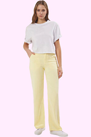 Kadın Düşük Bel Wide Leg Pantolon Liyosel Uzun Boy Casual Şıklık Yaz Aylarının Vazgeçilmezi