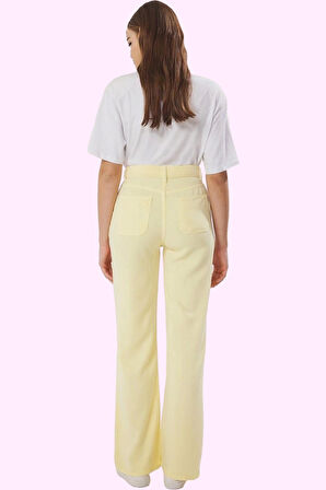 Kadın Düşük Bel Wide Leg Pantolon Liyosel Uzun Boy Casual Şıklık Yaz Aylarının Vazgeçilmezi