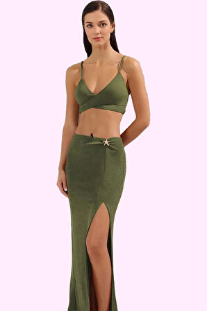 Kadın Aksesuar Detaylı Örme Maxi Etek Yaz Plaj Modası Günlük Kullanım Stilin Buluştuğu Yer