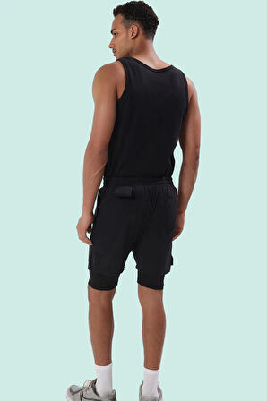 Erkek Polyester Micro Dokuma Şort Normal Bel Kısa Boy Straight Siluet Günlük Kullanım İçin Rahat