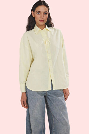 Kadın Günlük Kullanım İçin Uzun Kollu Terrycotton Gömlek Hafta Sonu Yaz Aylarının Vazgeçilmezi