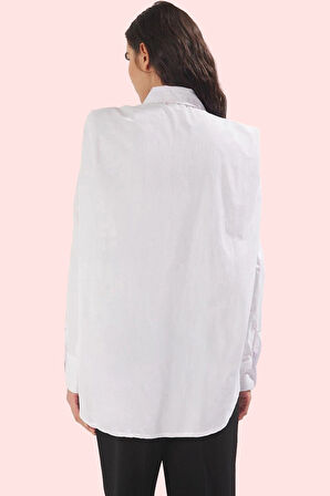 Kadın Gömlek Klasik Yaka Pamuk Terrycotton Dokuma Günlük Hafta Sonu Yaz Aylarının Vazgeçilmezi