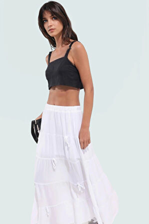 Basic Crop Bluz 87% Polyester 13% Elastan Yazlık Rahat Kaliteli İşçilik Seçkin Malzeme