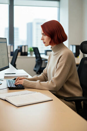 Kadın Basic Düz Desen Oversize Kesim Dik Yaka Triko Kazak Reglan Kol Kış Aylarının Konforlu Şıklığı