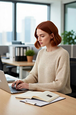 Kadın Crop Boy Akrilik Triko Kazak Bisiklet Yaka Geniş Kalıp Çizgili Soğuk Havalara Uygun Kaliteli