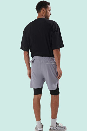 Erkek Polyester Micro Dokuma Şort Normal Bel Kısa Boy Straight Siluet Günlük Kullanım İçin Rahat