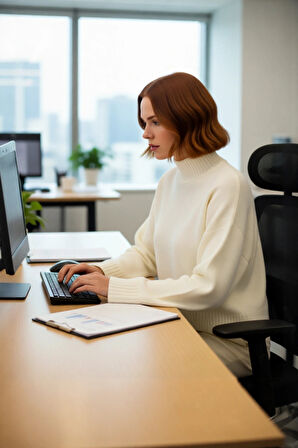 Kadın Basic Siluet Oversize Dik Yaka İspanyol Kol Akrilik Triko Kazak Konforlu Ve Modern Kaliteli