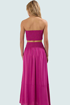 Rahat Oversize Bluz Etek Takım Viskoz Dokuma Yazlık Plaj Premium Kalite