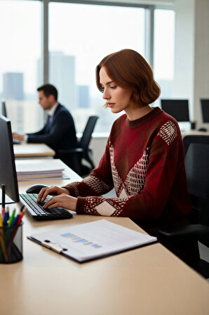 Kadınlara Özel Basic Kesim Düşük Kol Bisiklet Yaka Crop Triko Kazak Soğuk Günlerin Favorisi