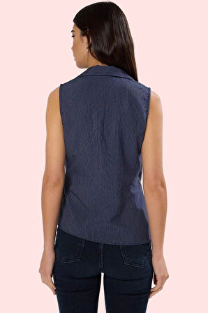 Kadın Kruvaze Anvelop Desenli Kolsuz Gömlek Günlük Ve Yaz Şıklığı Hafta Sonu Modern Tasarım