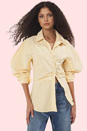 Kadın Düz Desenli Gömlek Yaka Uzun Kollu Casual Stil Günlük Kullanım Yaz Aylarının Vazgeçilmezi