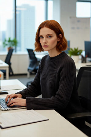 Kadın Regular Kalıp Triko Kazak Peplum Detayı Sürdürülebilir Reglan Kol Orta Kalınlık Günlük