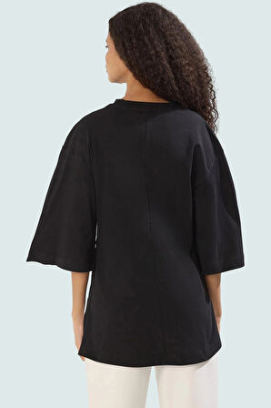 Yazlık Pamuklu Bluz Bisiklet Yaka Truvakar Kol Regular Kalıp Modern Stil Konforlu Kesim