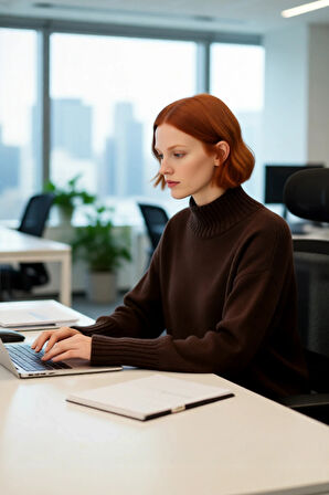 Kadın Basic Düz Desen Oversize Kesim Dik Yaka Triko Kazak Reglan Kol Kış Aylarının Konforlu Şıklığı