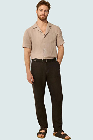 Erkek Uzun Boy Keten Dokuma Pantolon Normal Bel Straight Fit Yazlık Yaz Aylarının Vazgeçilmezi