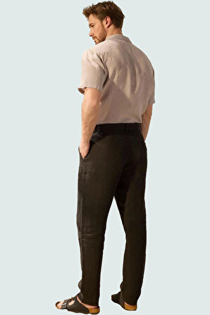 Erkek Uzun Boy Keten Dokuma Pantolon Normal Bel Straight Fit Yazlık Yaz Aylarının Vazgeçilmezi