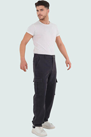 Erkek Modern Straight Fit Kargo Pantolon Pamuk Gabardin Kumaş Günlük Stil Kaliteli Malzeme