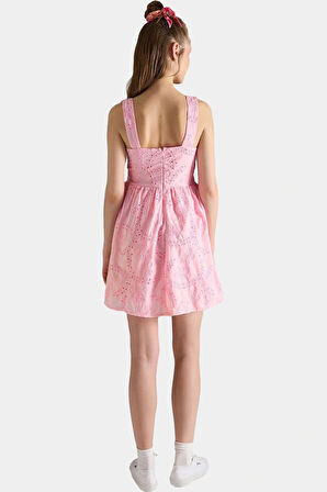 Casual Mini Elbise Nefes Alan Dokuma Kumaşlı Rahat Premium Kalite Trend Tasarım