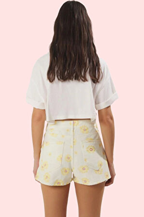 Kadın City Short Denim Şort Düz Desen Pamuk Rahat Günlük Kullanım Yaz Aylarının Vazgeçilmezi