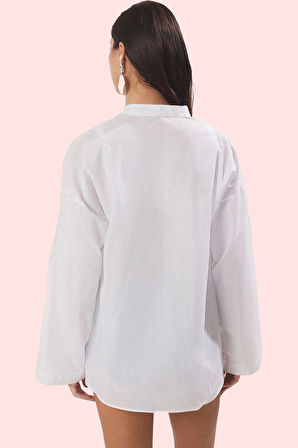 Kadın Yazlık Pamuk Basic Gömlek Rahat Kesim Plaj ve Günlük Kullanım Yaz Aylarının Vazgeçilmezi