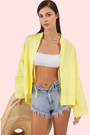 Kadın Yazlık Pamuk Basic Gömlek Rahat Kesim Plaj ve Günlük Kullanım Yaz Aylarının Vazgeçilmezi