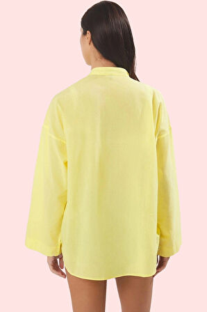 Kadın Yazlık Pamuk Basic Gömlek Rahat Kesim Plaj ve Günlük Kullanım Yaz Aylarının Vazgeçilmezi