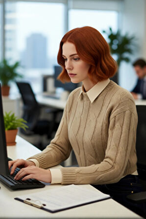 Kadın Süper Crop Triko Kazak Regular Kesim Gömlek Garnili Kışlık Akrilik Saç Örgü Detaylı Kaliteli