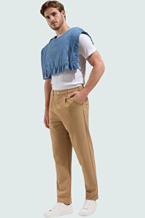 Erkek Modern Pantolon Geniş Paça Rahat Kalıp Sürdürülebilir Üretim Yaz Aylarının Vazgeçilmezi