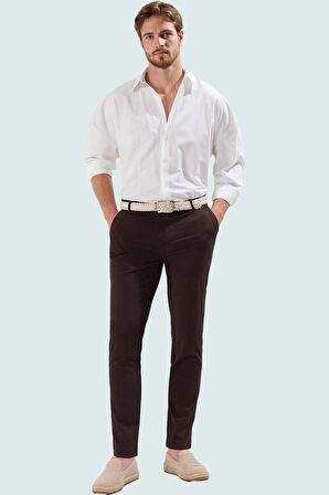 Erkek Regular Chino Pantolon Renk Slim Fit İtalyan Kesim Boru Paça İş Ve Günlük Hafta Sonu