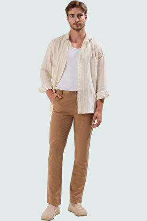 Erkek Regular Chino Pantolon Renk Slim Fit İtalyan Kesim Boru Paça İş Ve Günlük Hafta Sonu