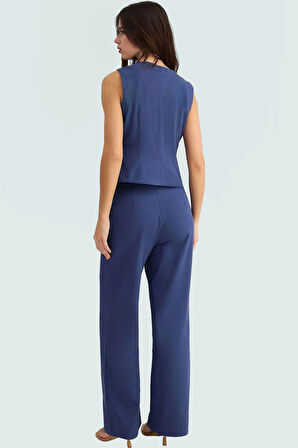 Rahat ve Şık Pamuk Gabardin Yelek Pantolon Takım Geniş Paça Kaliteli İşçilik