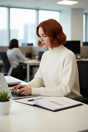 Kadın Oversize Kalın Triko Kazak Gri Rengi ve Dik Yaka Tasarımıyla Kış Kombinlerinin Yıldızı