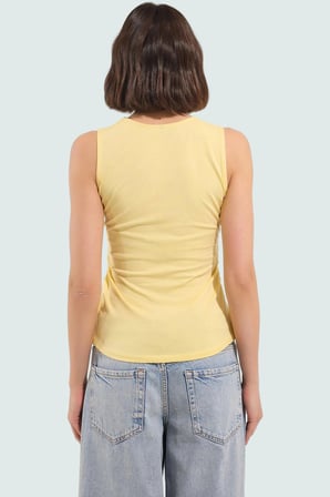 Kadın Yazlık Kolsuz Bluz Pamuklu Rahat Kare Yaka Premium Kalite Modern Stil